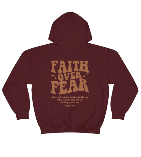 Faith over Fear Hoodie Christian Sweatshirt Trendy Faith Shirt Cute Religious Hooded Preppy Women Christian Sweater Hoodies